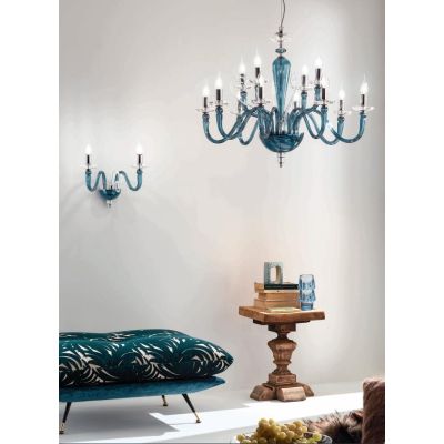 DEBUSSY APPLIQUE CLASSICA CON 2 LUCI IN VETRO E CRISTALLO 5 COLORI DI ONDALUCE ONDALUCE CICIRIELLO - Cristalensi Shop Online