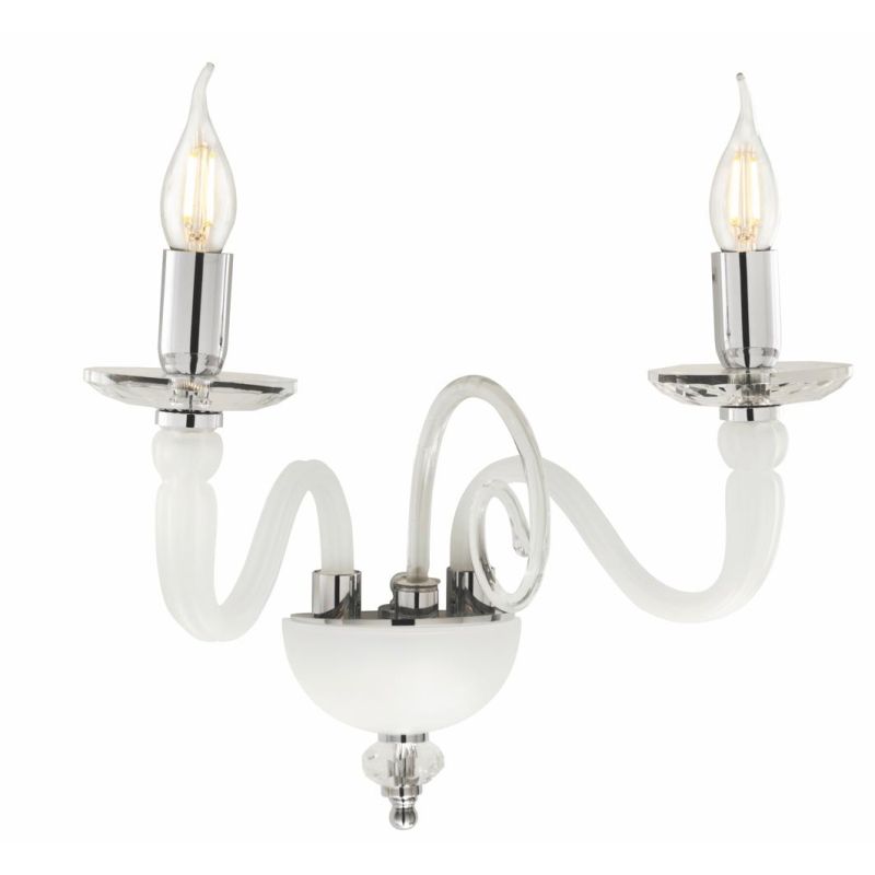 DEBUSSY APPLIQUE CLASSICA CON 2 LUCI IN VETRO E CRISTALLO 5 COLORI DI ONDALUCE ONDALUCE CICIRIELLO - Cristalensi Shop Online