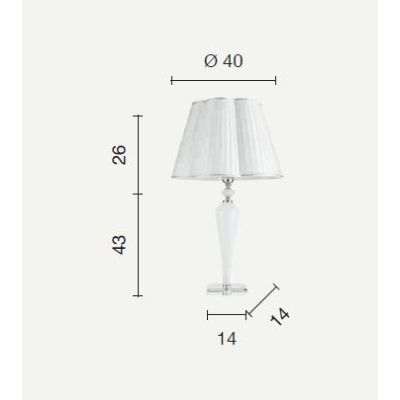 DEBUSSY LAMPADA DA TAVOLO GRANDE IN CRISTALLO ELEGANTE E CLASSICA DIAMETRO CM 40 DI ONDALUCE ONDALUCE CICIRIELLO - Cristalensi S
