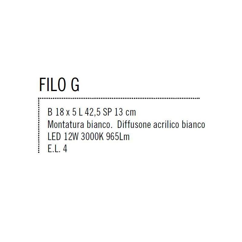FILO GRANDE APPLIQUE LED 12W LUCE INDIRETTA MONTATURA BIANCA MODERNO DI ILLUMINANDO Illuminando - Cristalensi Shop Online