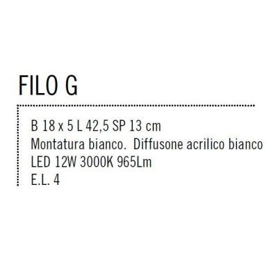 FILO GRANDE APPLIQUE LED 12W LUCE INDIRETTA MONTATURA BIANCA MODERNO DI ILLUMINANDO Illuminando - Cristalensi Shop Online