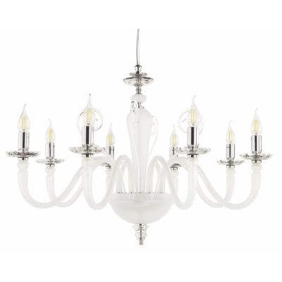 DEBUSSY 8 LUCI LAMPADARIO CLASSICO IN VETRO SOFFIATO 5 COLORI E CRISTALLO DI ONDALUCE ONDALUCE CICIRIELLO - Cristalensi Shop Onl