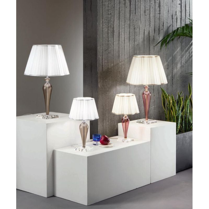 DEBUSSY LAMPADA DA TAVOLO IN CRISTALLO ELEGANTE E CLASSICO DIAMETRO CM 25 DI ONDALUCE ONDALUCE CICIRIELLO - Cristalensi Shop Onl