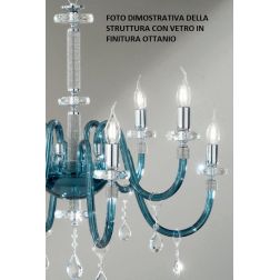 DIDO LAMPADA A PARETE CLASSICA CON 2 LUCI IN VETRO E CRISTALLO 5 FINITURE COLORE DI ONDALUCE ONDALUCE CICIRIELLO - Cristalensi S 2