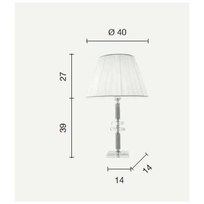 DIDO LAMPADA DA TAVOLO GRANDE IN CRISTALLO E METALLO ELEGANTE E CLASSICA DIAMETRO CM 40 5 COLORI ONDALUCE CICIRIELLO - Cristalen