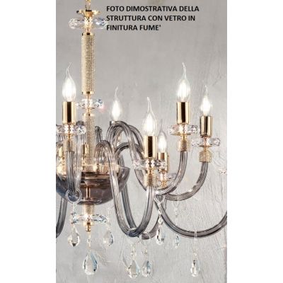 DIDO LAMPADA DA TAVOLO GRANDE IN CRISTALLO E METALLO ELEGANTE E CLASSICA DIAMETRO CM 40 5 COLORI ONDALUCE CICIRIELLO - Cristalen