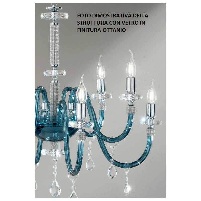 DIDO LAMPADA DA TAVOLO GRANDE IN CRISTALLO E METALLO ELEGANTE E CLASSICA DIAMETRO CM 40 5 COLORI ONDALUCE CICIRIELLO - Cristalen