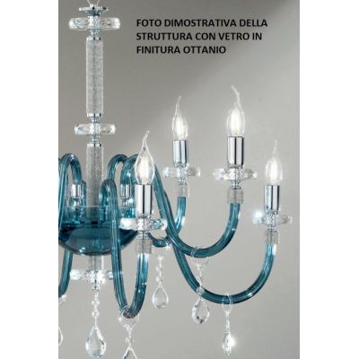 DIDO LAMPADA DA TAVOLO GRANDE IN CRISTALLO E METALLO ELEGANTE E CLASSICA DIAMETRO CM 40 5 COLORI ONDALUCE CICIRIELLO - Cristalen