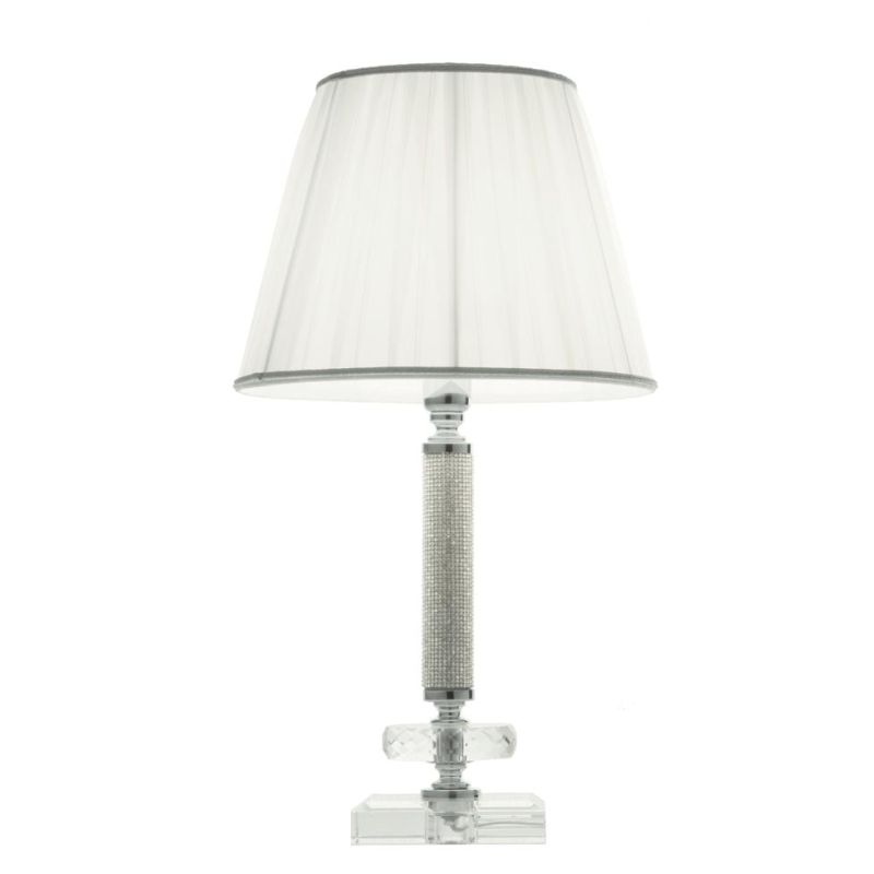 DIDO LAMPADA DA TAVOLO O ABAT JOUR IN CRISTALLO E METALLO ELEGANTE E CLASSICA DIAMETRO CM 25 5 COLORI ONDALUCE CICIRIELLO - Cris