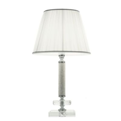 DIDO LAMPADA DA TAVOLO O ABAT JOUR IN CRISTALLO E METALLO ELEGANTE E CLASSICA DIAMETRO CM 25 5 COLORI ONDALUCE CICIRIELLO - Cris
