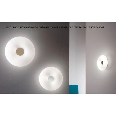 DODI LAMPADARIO A SOSPENSIONE IN VETRO SOFFIATO BIANCO FORMA CIRCOLARE DIAMETRO CM.53 DESIGN MODERNO ONDALUCE CICIRIELLO - Crist