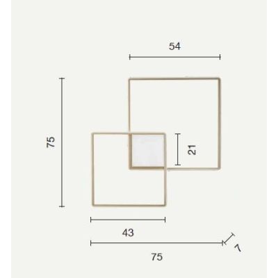 DOWEL PLAFONIERA APPLIQUE GRANDE LED 3000K DIMMERABILE MONTATURA ORO O SILVER ONDALUCE CICIRIELLO - Cristalensi Shop Online