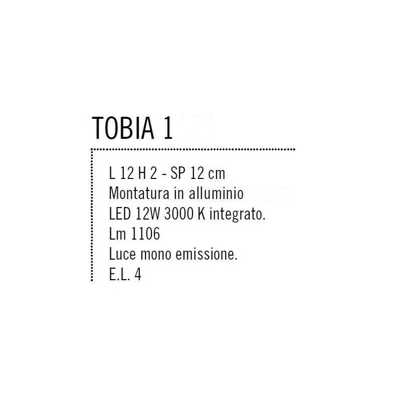 TOBIA 1 APPLIQUE LED INTEGRATO 12W BIANCO O SABBIA LUCE RIVOLTA VERSO L'ALTO DI ILLUMINANDO Illuminando - Cristalensi Shop Onlin