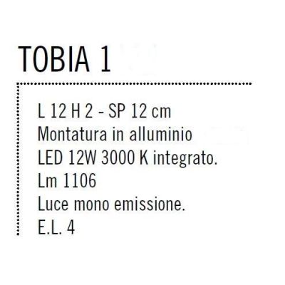 TOBIA 1 APPLIQUE LED INTEGRATO 12W BIANCO O SABBIA LUCE RIVOLTA VERSO L'ALTO DI ILLUMINANDO Illuminando - Cristalensi Shop Onlin