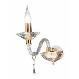 FIAMMA APPLIQUE CON UNA SOLA LUCE IN STILE CLASSICO VETRO E CRISTALLO CON FINITURA ORO DI ONDALUCE ONDALUCE CICIRIELLO - Cristal 2