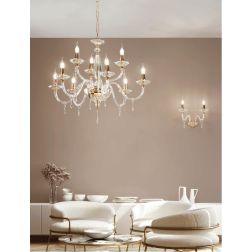 FIAMMA APPLIQUE A 2 LUCI STILE CLASSICO IN VETRO E CRISTALLO CON FINITURA ORO DI ONDALUCE ONDALUCE CICIRIELLO - Cristalensi Shop 2