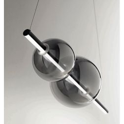 FUFI NERO SOSPENSIONE LAMPADARIO LED 45W 4500LM DIMMERABILE DI ONDALUCE MODERNA ONDALUCE CICIRIELLO - Cristalensi Shop Online 2