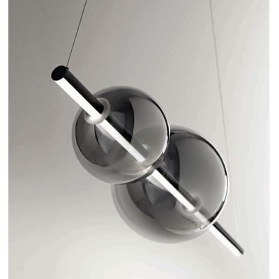 FUFI NERO SOSPENSIONE LAMPADARIO LED 45W 4500LM DIMMERABILE DI ONDALUCE MODERNA ONDALUCE CICIRIELLO - Cristalensi Shop Online