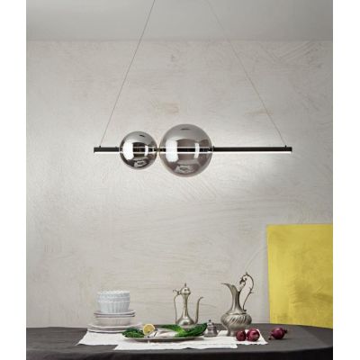 FUFI NERO SOSPENSIONE LAMPADARIO LED 45W 4500LM DIMMERABILE DI ONDALUCE MODERNA ONDALUCE CICIRIELLO - Cristalensi Shop Online