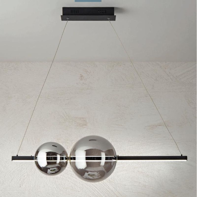 FUFI NERO SOSPENSIONE LAMPADARIO LED 45W 4500LM DIMMERABILE DI ONDALUCE MODERNA ONDALUCE CICIRIELLO - Cristalensi Shop Online