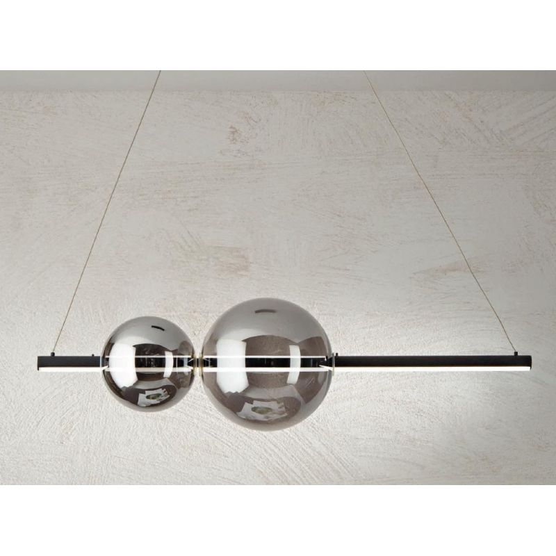 FUFI NERO SOSPENSIONE LAMPADARIO LED 45W 4500LM DIMMERABILE DI ONDALUCE MODERNA ONDALUCE CICIRIELLO - Cristalensi Shop Online