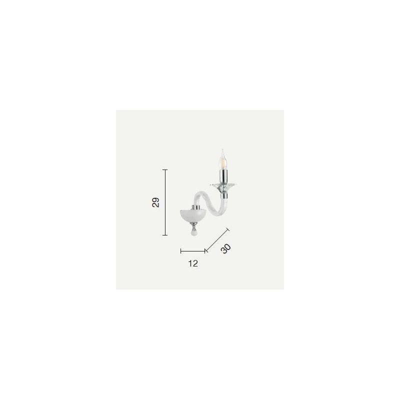 GALA APPLIQUE AD UNA SOLA LUCE CLASSICA ED ELEGANTE IN CRISTALLO E VETRO 6 COLORI DI ONDALUCE ONDALUCE CICIRIELLO - Cristalensi