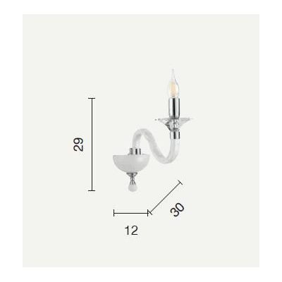GALA APPLIQUE AD UNA SOLA LUCE CLASSICA ED ELEGANTE IN CRISTALLO E VETRO 6 COLORI DI ONDALUCE ONDALUCE CICIRIELLO - Cristalensi