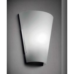 TEGOLA APPLIQUE IN VETRO BIANCO LUCIDO CON PORTALAMPADE 1XE27 ECONOMICO ILLUMINANDO Illuminando - Cristalensi Shop Online