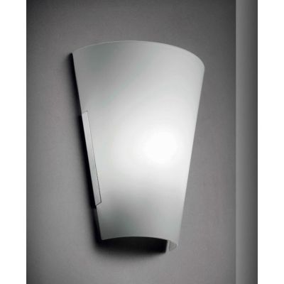 TEGOLA APPLIQUE IN VETRO BIANCO LUCIDO CON PORTALAMPADE 1XE27 ECONOMICO ILLUMINANDO Illuminando - Cristalensi Shop Online