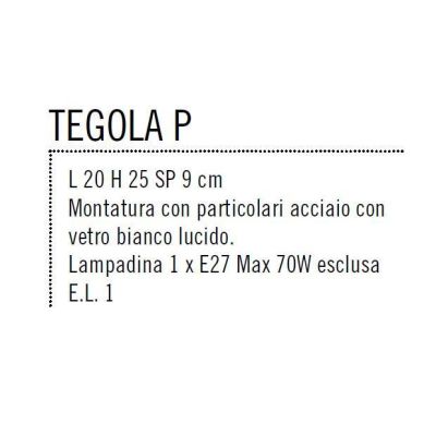 TEGOLA APPLIQUE IN VETRO BIANCO LUCIDO CON PORTALAMPADE 1XE27 ECONOMICO ILLUMINANDO Illuminando - Cristalensi Shop Online