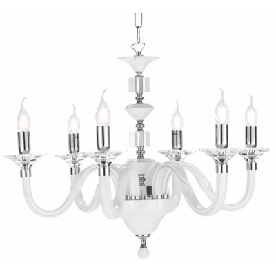 GALA 6 LUCI LAMPADARIO CLASSICO ED ELEGANTE IN CRISTALLO E VETRO IN 6 FINITURE COLORE ONDALUCE CICIRIELLO - Cristalensi Shop Onl