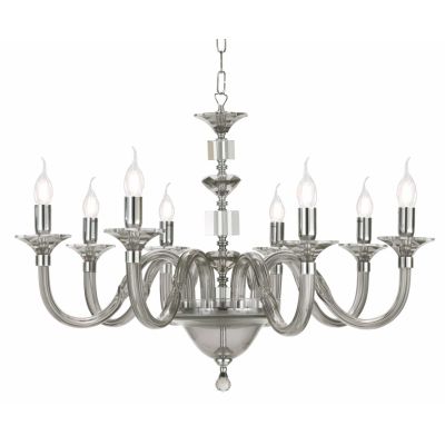 GALA LAMPADARIO IN VETRO IN 6 FINITURE COLORE CON PARTICOLARI IN CRISTALLO CLASSICO ONDALUCE CICIRIELLO - Cristalensi Shop Onlin