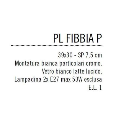 FIBBIA PLAFONIERA PICCOLA RETTANGOLARE CROMO CON VETRO BIANCO ECONOMICA MODERNA Illuminando - Cristalensi Shop Online