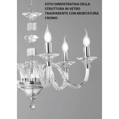 GALA 3 LUCI LAMPADARIO CLASSICO ED ELEGANTE IN CRISTALLO E VETRO 6 COLORI DI ONDALUCE ONDALUCE CICIRIELLO - Cristalensi Shop Onl