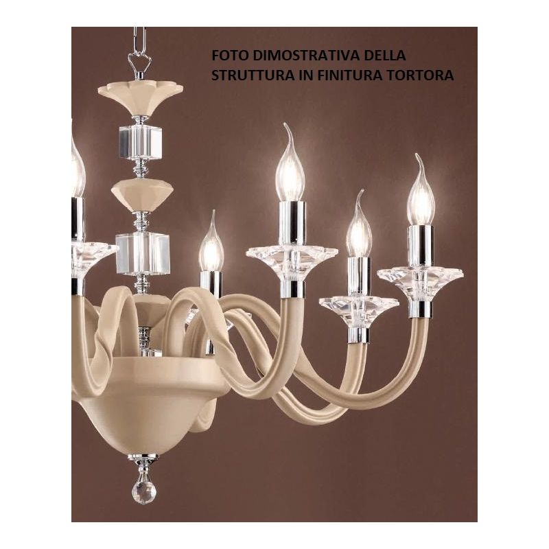 GALA 3 LUCI LAMPADARIO CLASSICO ED ELEGANTE IN CRISTALLO E VETRO 6 COLORI DI ONDALUCE ONDALUCE CICIRIELLO - Cristalensi Shop Onl