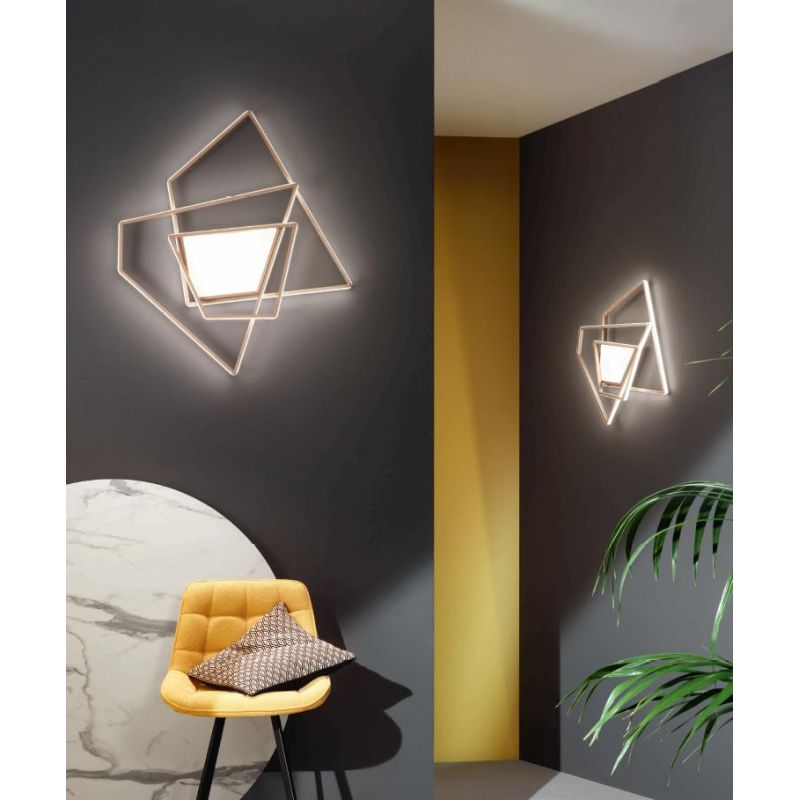 GALAXY PLAFONIERA GRANDE L87 CM IN METALLO SILVER O ORO LED 90W LUCE 3000K-4000K DIMMERABILE MODERNA ONDALUCE CICIRIELLO - Crist