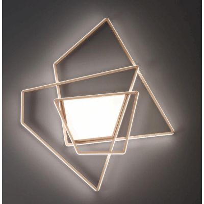 GALAXY PLAFONIERA GRANDE L87 CM IN METALLO SILVER O ORO LED 90W LUCE 3000K-4000K DIMMERABILE MODERNA ONDALUCE CICIRIELLO - Crist