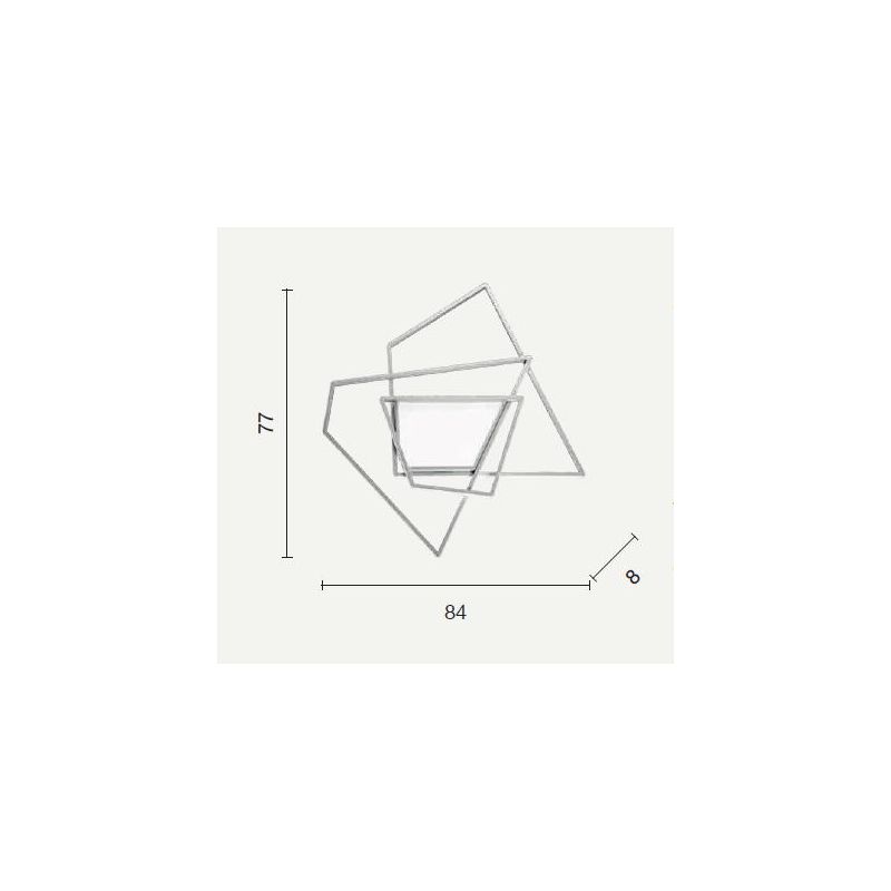 GALAXY PLAFONIERA GRANDE L87 CM IN METALLO SILVER O ORO LED 90W LUCE 3000K-4000K DIMMERABILE MODERNA ONDALUCE CICIRIELLO - Crist