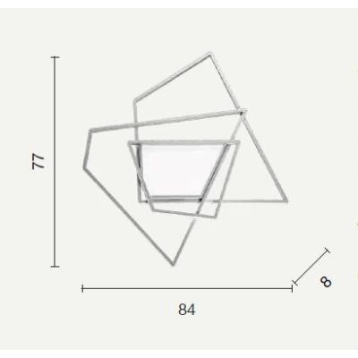 GALAXY PLAFONIERA GRANDE L87 CM IN METALLO SILVER O ORO LED 90W LUCE 3000K-4000K DIMMERABILE MODERNA ONDALUCE CICIRIELLO - Crist