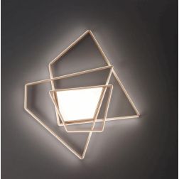 GALAXY PLAFONIERA L62 CM IN METALLO SILVER O ORO LED 67W LUCE 3000K-4000K DIMMERABILE MODERNA ONDALUCE CICIRIELLO - Cristalensi