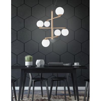 GIZAH LAMPADARIO 6 LUCI BIANCO, ORO O NERO DIAMETRO 80 CM LAMPADINE LED SOSTITUIBILI ONDALUCE CICIRIELLO - Cristalensi Shop Onli