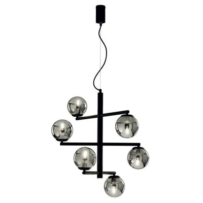 GIZAH LAMPADARIO 6 LUCI BIANCO, ORO O NERO DIAMETRO 80 CM LAMPADINE LED SOSTITUIBILI ONDALUCE CICIRIELLO - Cristalensi Shop Onli