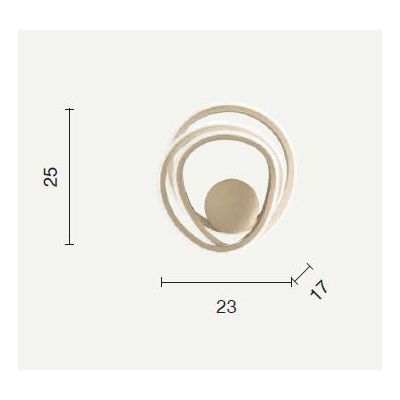 GOLDEN AP LAMPADA DA PARETE APPLIQUE A LED INTEGRATO DA 23W LUCE CALDA ONDALUCE CICIRIELLO - Cristalensi Shop Online