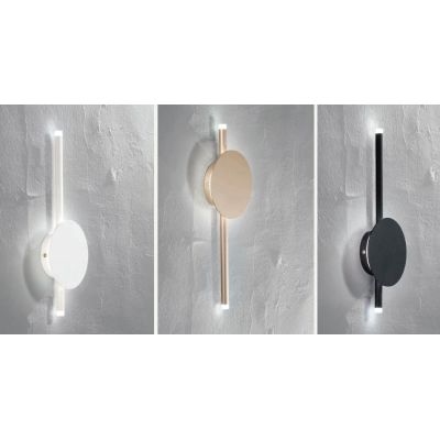 JAMES APPLIQUE MODERNA IN METALLO BIANCO,NERO O ORO LED 16W LUCE 3000K H40 CM ONDALUCE CICIRIELLO - Cristalensi Shop Online