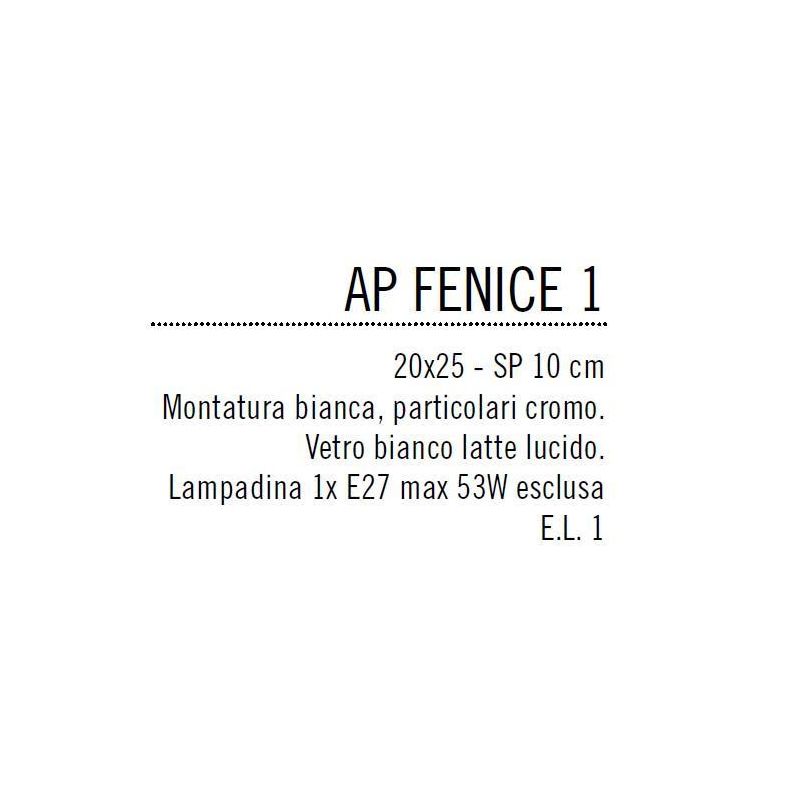 FENICE APPLIQUE RETTANGOLARE IN VETRO SERIGRAFATO ECONOMICO DI ILLUMINANDO Illuminando - Cristalensi Shop Online