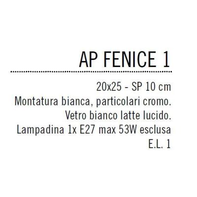 FENICE APPLIQUE RETTANGOLARE IN VETRO SERIGRAFATO ECONOMICO DI ILLUMINANDO Illuminando - Cristalensi Shop Online