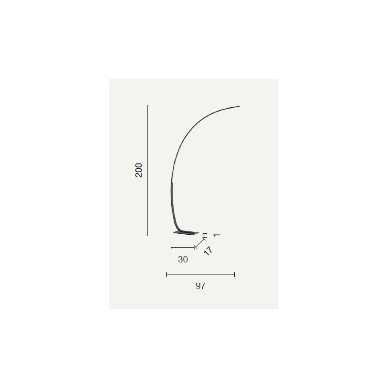 KEEP PIANTANA AD ARCO MODERNA LED 30W LUCE 3000K DIMMERABILE IN METALLO BIANCO,NERO O ORO ONDALUCE CICIRIELLO - Cristalensi Shop