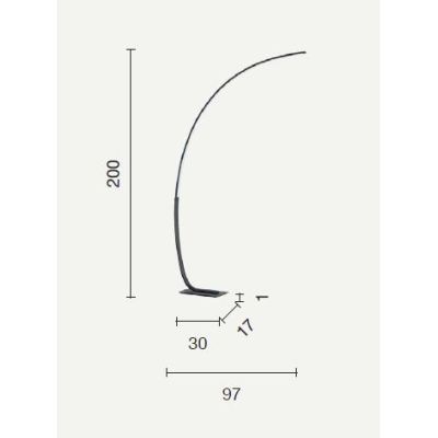 KEEP PIANTANA AD ARCO MODERNA LED 30W LUCE 3000K DIMMERABILE IN METALLO BIANCO,NERO O ORO ONDALUCE CICIRIELLO - Cristalensi Shop