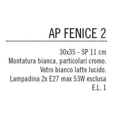 FENICE APPLIQUE RETTANGOLARE GRANDE IN VETRO SERIGRAFATO ECONOMICO DI ILLUMINANDO Illuminando - Cristalensi Shop Online