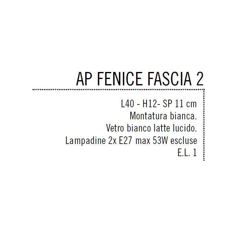 FENICE FASCIA GRANDE 40 CM 2 PORTALAMPADE VETRO SOPRA E SOTTO ECONOMICO DI ILLUMINANDO Illuminando - Cristalensi Shop Online